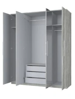 Very Home Home Essentials - Prague 4 Door Mirrored Wardrobe - FSC® Certified -FurniHaven Shop 2BJ3D SQ4 0000000005 GREY SLd