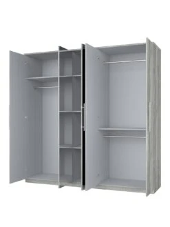 Very Home Home Essentials - Prague 5-Door Mirrored Wardrobe - FSC® Certified -FurniHaven Shop 2BJ3E SQ3 0000000005 GREY SLa
