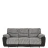 Sienna Fabric/Faux Leather 3 Seater Recliner Sofa 1 Sienna Fabric/Faux Leather 3 Seater Recliner Sofa -FurniHaven Shop 2CLW4 SQ1 0000000004 BLACK SLf