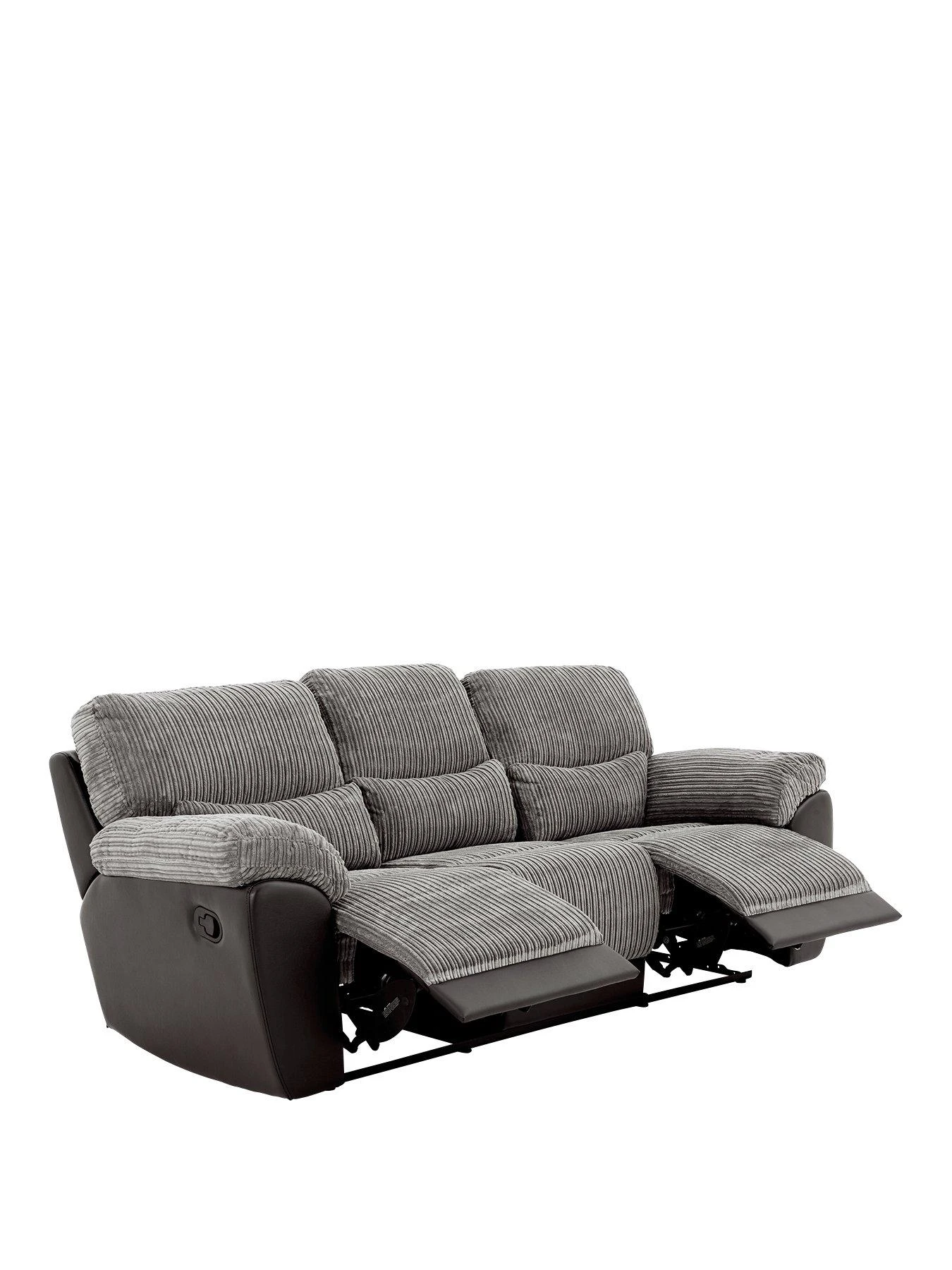Sienna Fabric/Faux Leather 3 Seater Recliner Sofa 5 Sienna Fabric/Faux Leather 3 Seater Recliner Sofa - Image 3