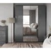 Very Home Prague Gloss 4 Door Mirrored Wardrobe - FSC® Certified -FurniHaven Shop 369RV SQ1 0000000563 GREY GLOSS RSr