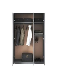 Very Home Prague Gloss 3 Door Mirrored Wardrobe - FSC® Certified -FurniHaven Shop 369RW SQ4 0000000563 GREY GLOSS SLd