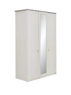 One Call Alderley Part Assembled 3 Door Mirrored Wardrobe -FurniHaven Shop 3DAMW SQ3 0000000005 GREY SLa