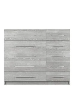 Very Home Home Essentials - Prague 5 + 5 Graduated Chest Of Drawers - FSC® Certified -FurniHaven Shop 3QXQU SQ2 0000000005 GREY SLf