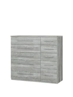 Very Home Home Essentials - Prague 5 + 5 Graduated Chest Of Drawers - FSC® Certified -FurniHaven Shop 3QXQU SQ3 0000000005 GREY SLa