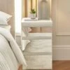 Very Home Prague Mirror 3-Drawer Bedside Cabinet - FSC® Certified -FurniHaven Shop 3VHJP SQ1 0000000013 WHITE RSr