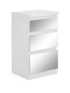 Very Home Prague Mirror 3-Drawer Bedside Cabinet - FSC® Certified -FurniHaven Shop 3VHJP SQ3 0000000013 WHITE SLa