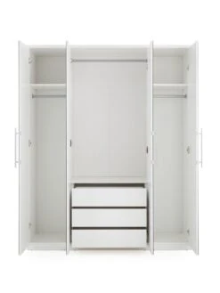 Very Home Prague 4-door Wardrobe With Mirrored Doors And Internal Chest Of 3 Drawers - FSC® Certified -FurniHaven Shop 3VHJX SQ4 0000000013 WHITE SLd