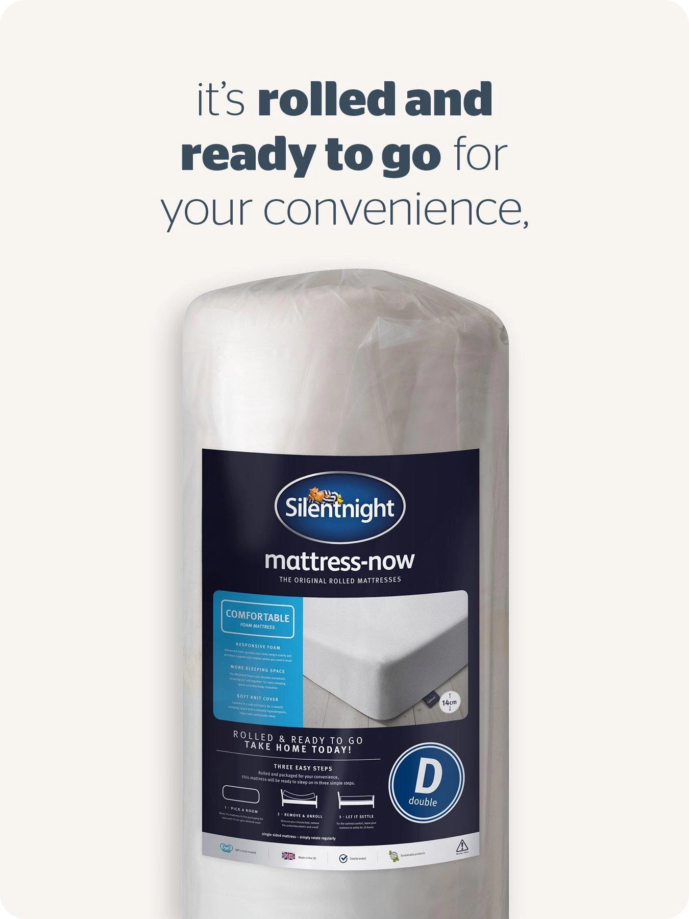 Silentnight Comfortable Foam Rolled Mattress 8 Silentnight Comfortable Foam Rolled Mattress - Image 6