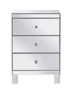 Very Home Parisian Mirrored 3 Drawer Ready Assembled Bedside Chest -FurniHaven Shop 4AAE4 SQ2 0000000099 N A RSr