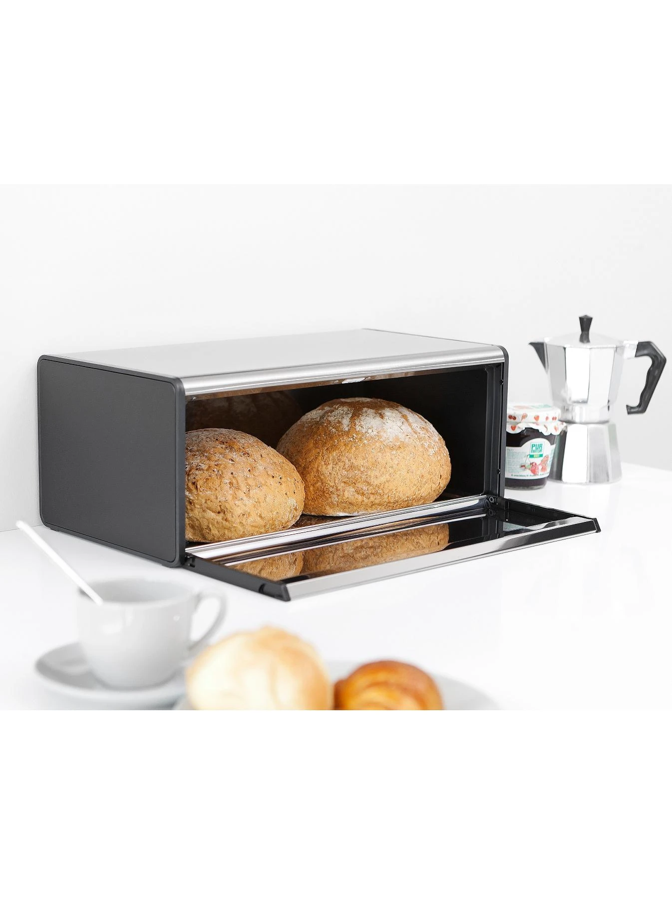 Brabantia Matt Steel Fall Front Bread Bin 5 Brabantia Matt Steel Fall Front Bread Bin - Image 3