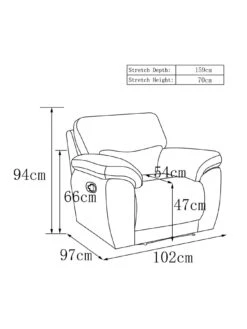 Santori Recliner Armchair -FurniHaven Shop 4M4XN SQ7 0000000547 CHOCOLATE BEIGE DGy
