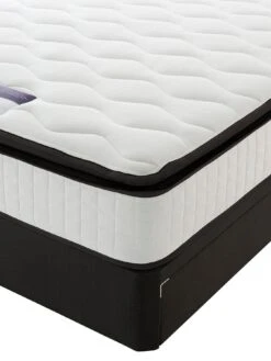 Silentnight Mirapocket Sophia Luxury Pillow Top Divan Bed (Includes Headboard!) -FurniHaven Shop 4QKTD SQ4 0000000237 EBONY SLd1