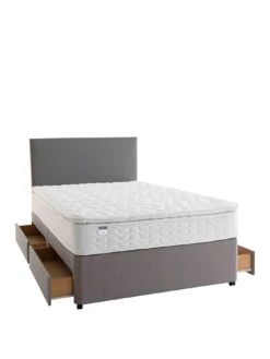 Silentnight Pippa Ultimate Pillowtop Divan Bed With Storage Options (Headboard Not Included) -FurniHaven Shop 4QKTL SQ2 0000000183 SLATE SLf