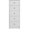 One Call Alderley Ready Assembled Narrow 5 Drawer Chest -FurniHaven Shop 69PAG SQ1 0000000005 GREY SLf