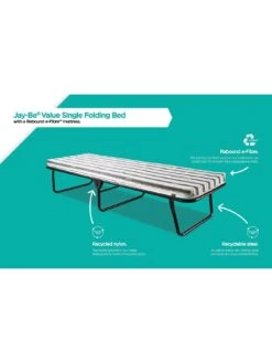 Jaybe Value Folding Bed With Rebound E-Fibre® Mattress - Available In Single And Small Double Sizes -FurniHaven Shop 6LXM6 SQ4 0000000004 BLACK SLd1