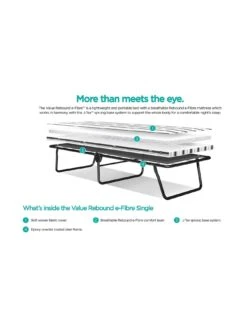 Jaybe Value Folding Bed With Rebound E-Fibre® Mattress - Available In Single And Small Double Sizes -FurniHaven Shop 6LXM6 SQ7 0000000004 BLACK DGy