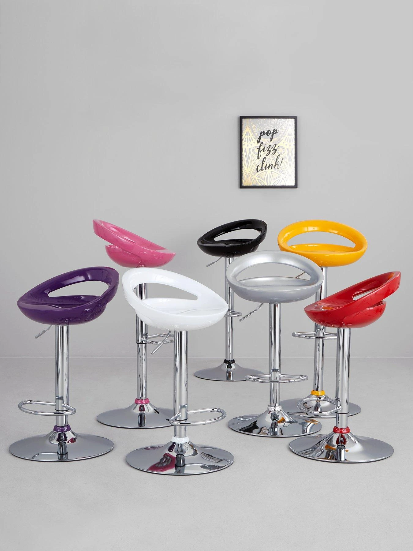 Very Home Avanti Bar Stool - Black and Chrome 4 Very Home Avanti Bar Stool - Black and Chrome - Image 2