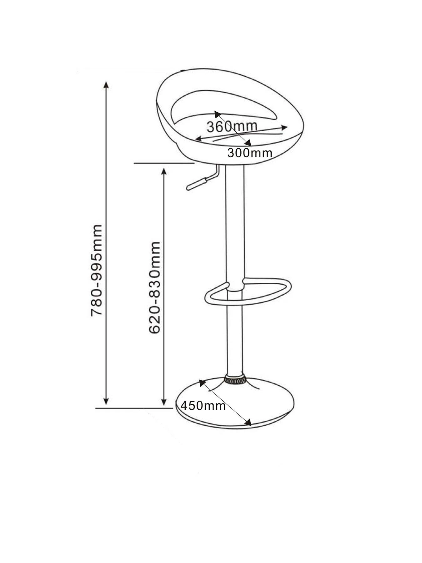 Very Home Avanti Bar Stool - Black and Chrome 5 Very Home Avanti Bar Stool - Black and Chrome - Image 3