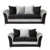 Zulu 3 Seater + 2 Seater Fabric Sofa Set (Buy And SAVE!) - FSC® Certified -FurniHaven Shop KDVJV SQ1 0000000075 BLACK SILVER SLc