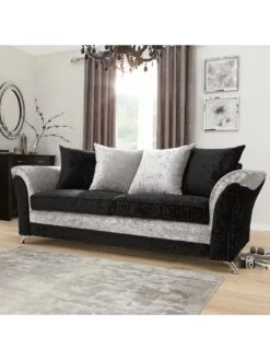 Zulu 3 Seater + 2 Seater Fabric Sofa Set (Buy And SAVE!) - FSC® Certified -FurniHaven Shop KDVJV SQ2 0000000075 BLACK SILVER RSr