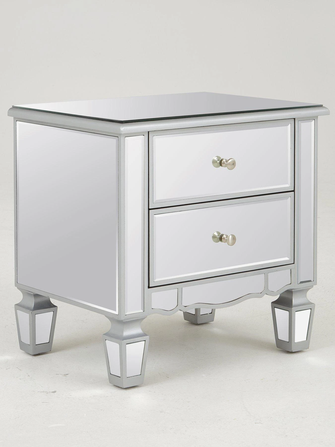 Very Home Mirage 2 Drawer Mirrored Bedside Chest 4 Very Home Mirage 2 Drawer Mirrored Bedside Chest - Image 2