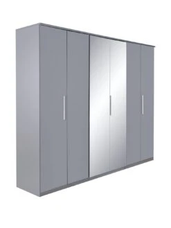 Very Home Prague Gloss 6 Door Mirrored Wardrobe - FSC® Certified -FurniHaven Shop KNHJF SQ3 0000000563 GREY GLOSS SLa