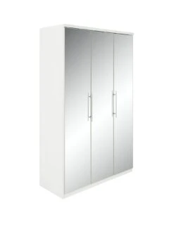 Very Home Prague Mirror 4-Piece Package - 3 Door Wardrobe, 4 Drawer Chest And 2 Bedside Cabinets (Buy And SAVE!) - FSC® Certified -FurniHaven Shop KRR94 SQ3 0000000013 WHITE SLa