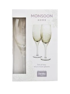Monsoon Denby Lucille Gold White Wine Glasses