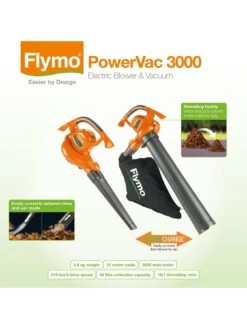 Flymo PowerVac 3000 2-in-1 Corded Garden Blower Vacuum -FurniHaven Shop KVFX7 SQ2 0000000099 N A SLd
