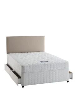 Silentnight Miracoil 3 Celine Divan Bed With Storage Options (Headboard Not Included) - Medium/Firm -FurniHaven Shop L4M9M SQ2 0000000013 WHITE SLf