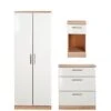 SWIFT Montreal Gloss 3-piece Ready Assembled Package – 2-Door Wardrobe, 3-Drawer Chest And Bedside Table -FurniHaven Shop LC7AE SQ1 0000000569 OAK WHITE GLOSS SLf