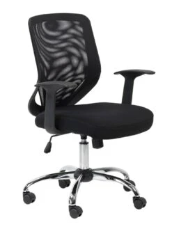 Alphason Atlanta Mesh Back Office Chair - Black -FurniHaven Shop LDVMP SQ3 0000000004 BLACK SLd1