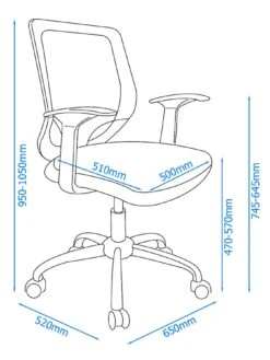 Alphason Atlanta Mesh Back Office Chair - Black -FurniHaven Shop LDVMP SQ4 0000000004 BLACK SLd2