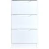 One Call Monaco Ready Assembled High Gloss 3 Drawer Bedside -FurniHaven Shop LPHVG SQ1 0000000559 WHITE GLOSS SLf