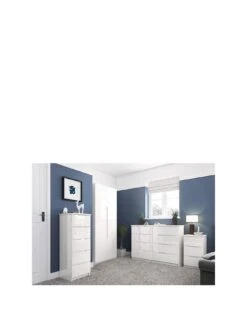 One Call Monaco Ready Assembled High Gloss 2 Door Wardrobe 8 One Call Monaco Ready Assembled High Gloss 2 Door Wardrobe -FurniHaven Shop LPHVQ SQ3 0000000559 WHITE GLOSS SLa