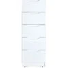 One Call Monaco Ready Assembled High Gloss 5 Drawer Tallboy -FurniHaven Shop LPHVR SQ1 0000000559 WHITE GLOSS SLf