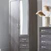 Very Home Camberley 2 Door, 3 Drawer Mirrored Wardrobe -FurniHaven Shop LPLLL SQ1 0000000558 DARK OAK RSr