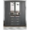 Very Home Camberley 4 Door, 3 Drawer Mirrored Wardrobe -FurniHaven Shop LPLMA SQ2 0000000558 DARK OAK SLf