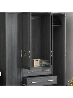 Very Home Camberley 4 Door, 3 Drawer Mirrored Wardrobe -FurniHaven Shop LPLMA SQ4 0000000558 DARK OAK SLd