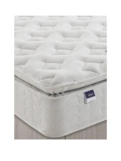 Silentnight Pippa Memory Pillowtop Sprung Mattress - Medium Firm - Express Delivery -FurniHaven Shop LPW46 SQ2 0000000013 WHITE SLf