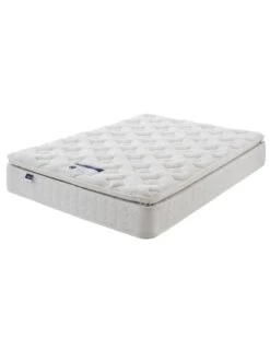 Silentnight Pippa Memory Pillowtop Sprung Mattress - Medium Firm - Express Delivery -FurniHaven Shop LPW46 SQ3 0000000013 WHITE SLd
