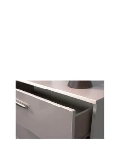 SWIFT Montreal Gloss Ready Assembled 3 Drawer Graduated Chest -FurniHaven Shop LQ47R SQ3 0000009231 WHITE GREY GLOSS SLa