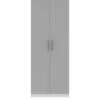 SWIFT Montreal Gloss Ready Assembled Tall 2 Door Wardrobe -FurniHaven Shop LQ47T SQ1 0000009231 WHITE GREY GLOSS SLf