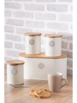 Typhoon Living Tea, Coffee And Sugar Storage Canisters - Cream -FurniHaven Shop LQE7Q SQ3 0000000067 CREAM SLd1