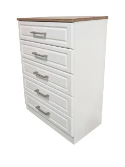 SWIFT Regent Ready Assembled 5 Drawer Chest - FSC® Certified -FurniHaven Shop LTHHD SQ3 0000000010 WHITE OAK SLa