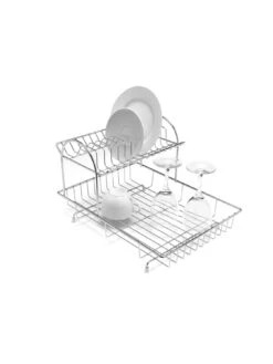 Addis 2-Tier Dish Draining Rack -FurniHaven Shop LVRNG SQ3 0000000166 STAINLESS STEEL SLd1