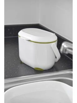 Addis Premium Food Waste Compost Caddy With 120 Compost Liners, White & Green -FurniHaven Shop LVRPP SQ2 0000000013 WHITE SLd