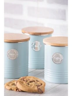 Typhoon Living Tea, Coffee And Sugar Storage Canisters - Blue -FurniHaven Shop LVUMA SQ2 0000000020 BLUE SLd