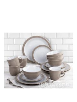 WATERSIDE Camden 16-Piece Dinner Set – Taupe